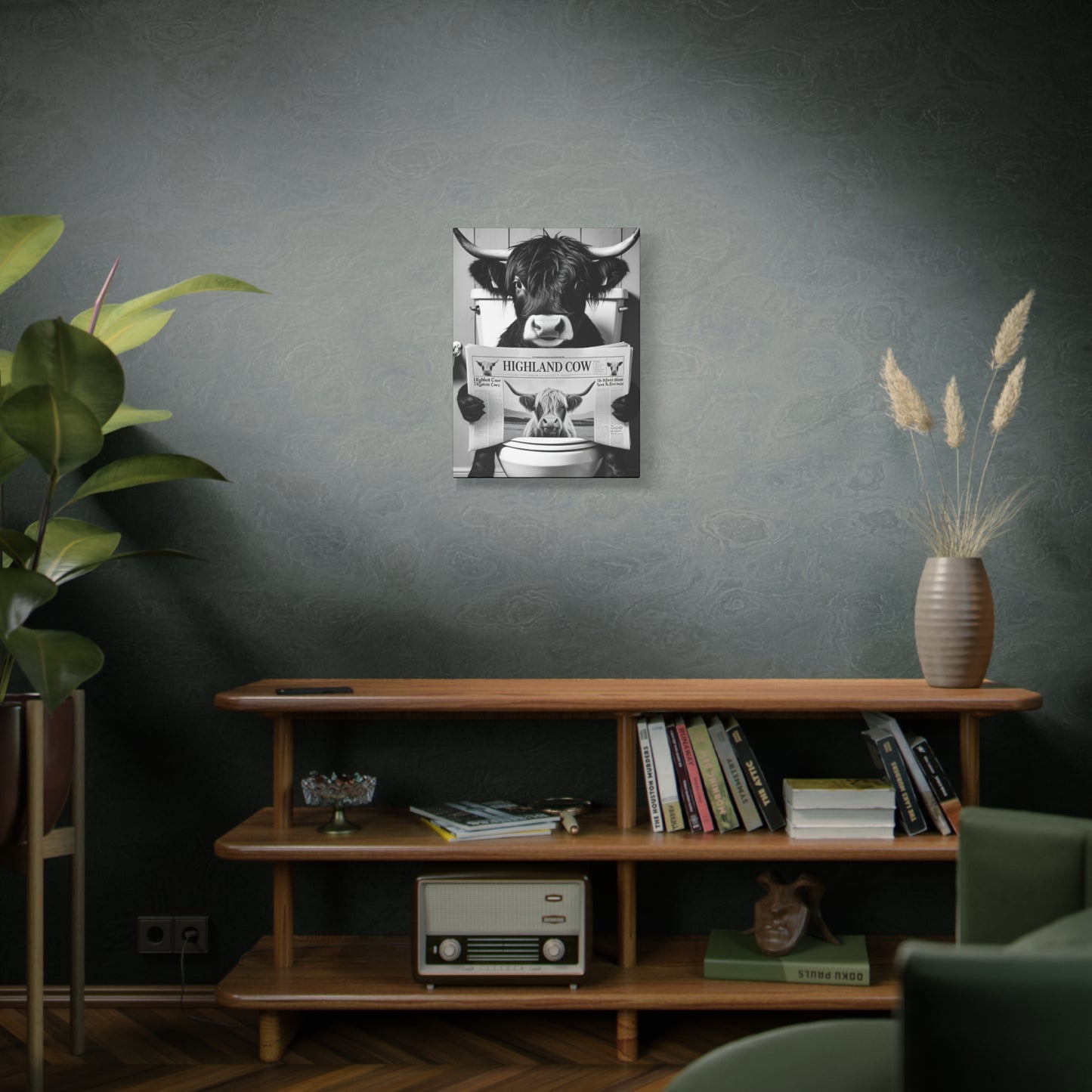 Highland Cow Toilet Funny Art