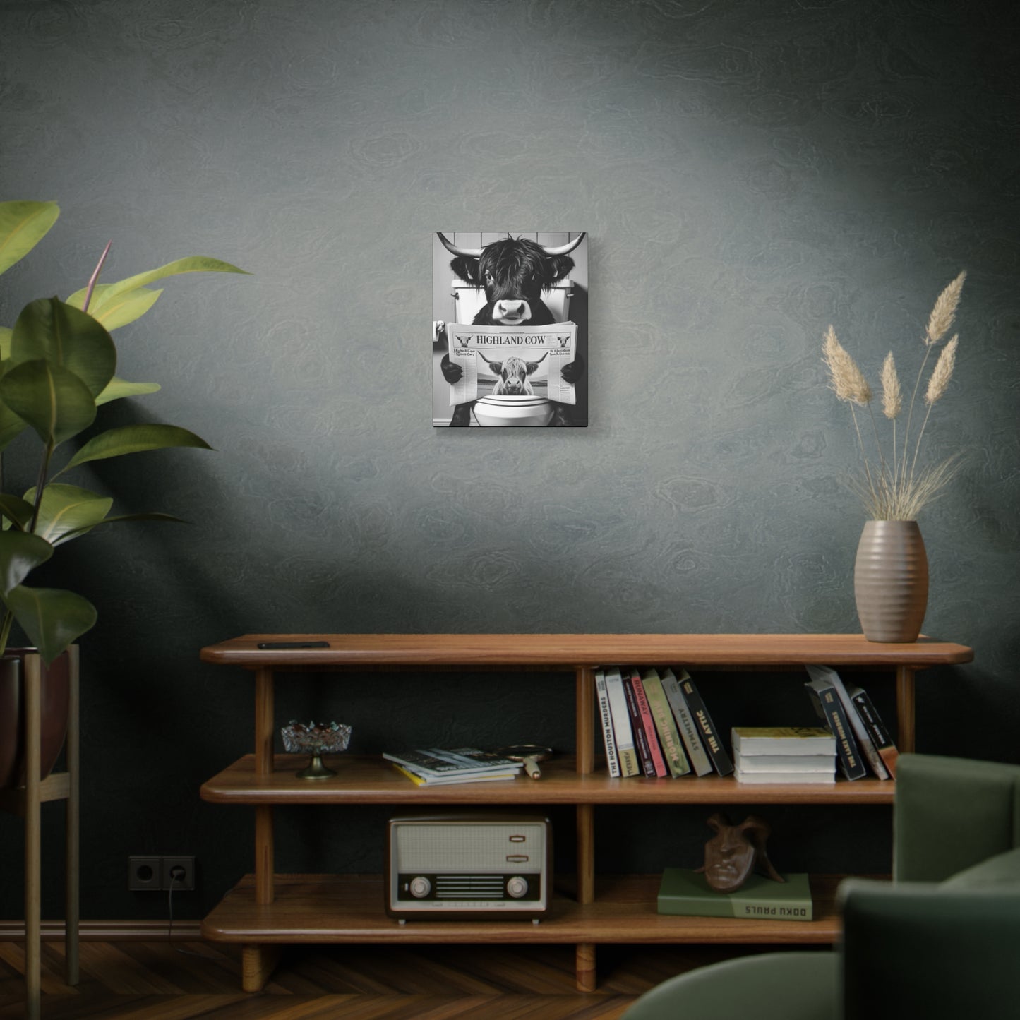 Highland Cow Toilet Funny Art