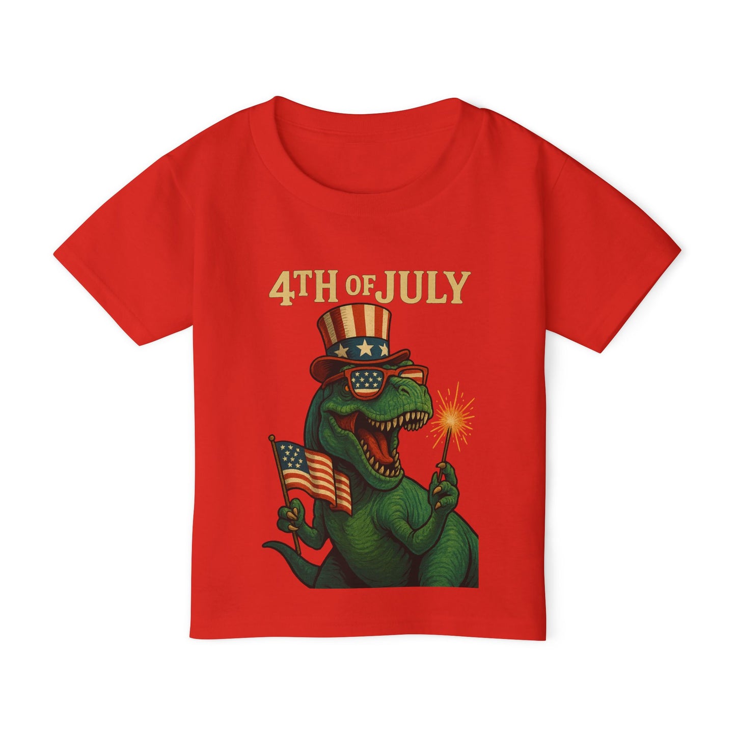 Dinosaur Boy's 4th of July Toddler T-Shirt, Kids Independence Day Tee, Patriotic Dino Shirt, Funny Toddler Clothing, Baby Boy Gift