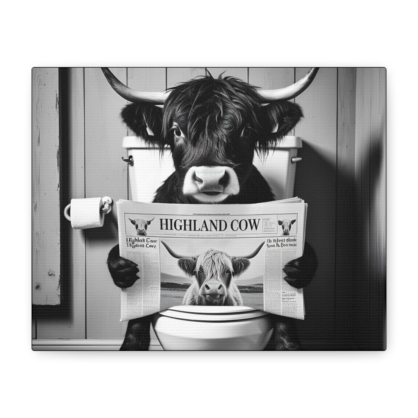 Highland Cow Toilet Funny Art