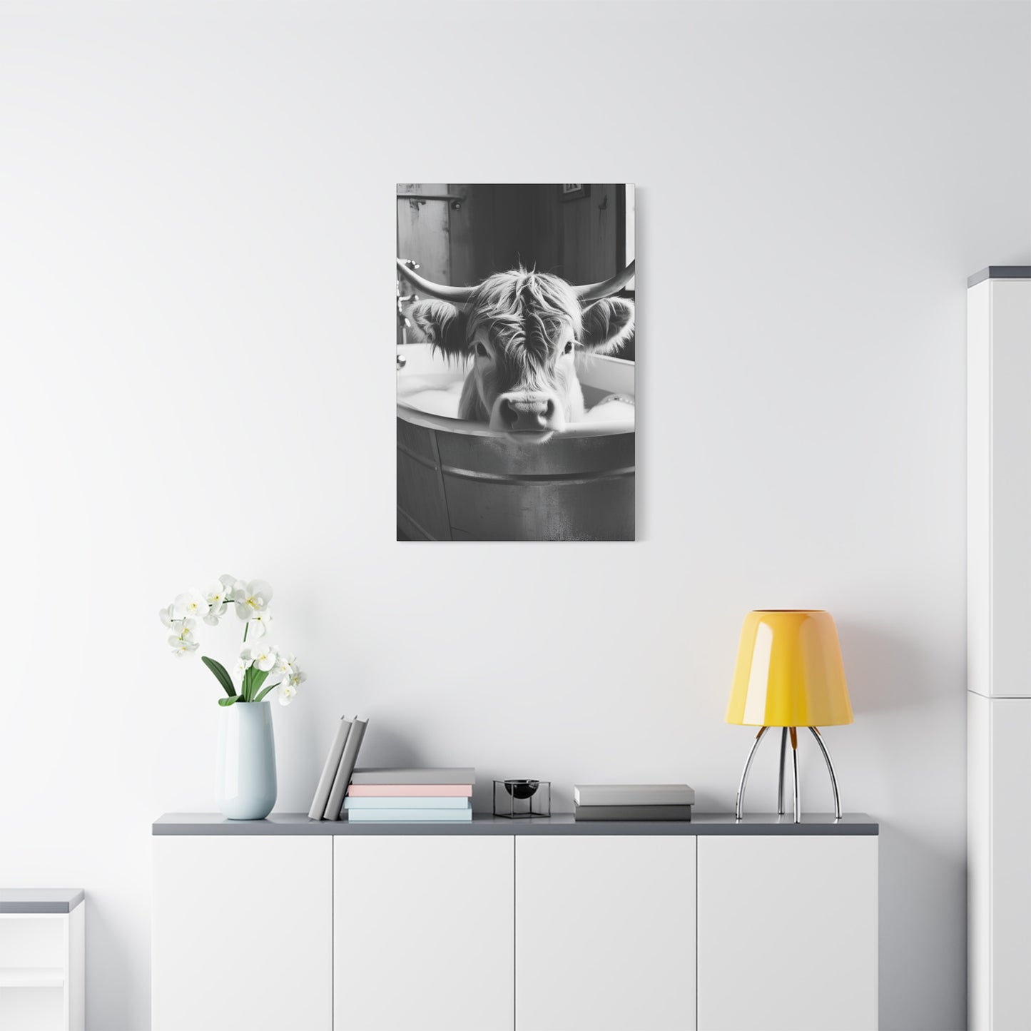 Highland Cow Bubbles Wall Art