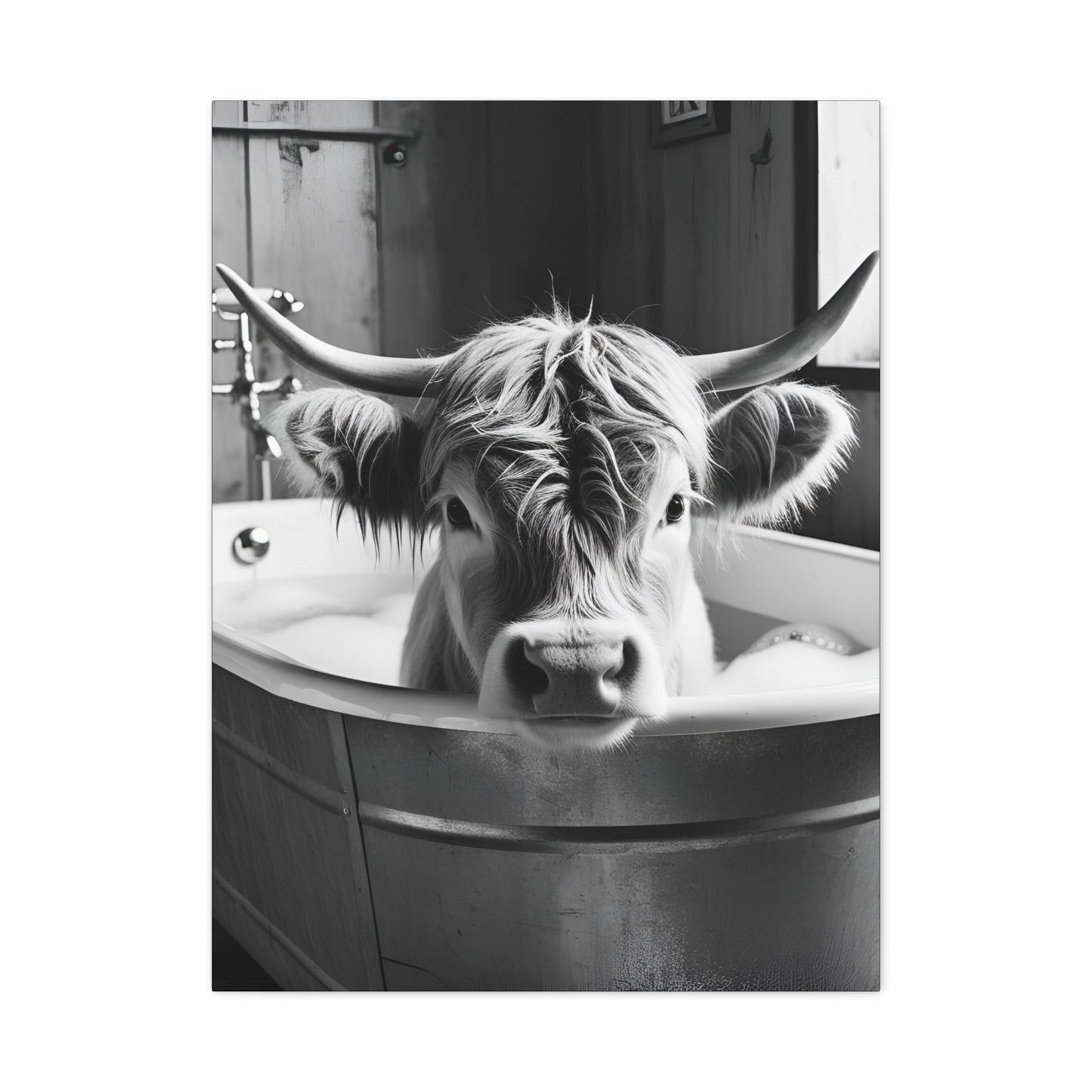 Highland Cow Bubbles Wall Art