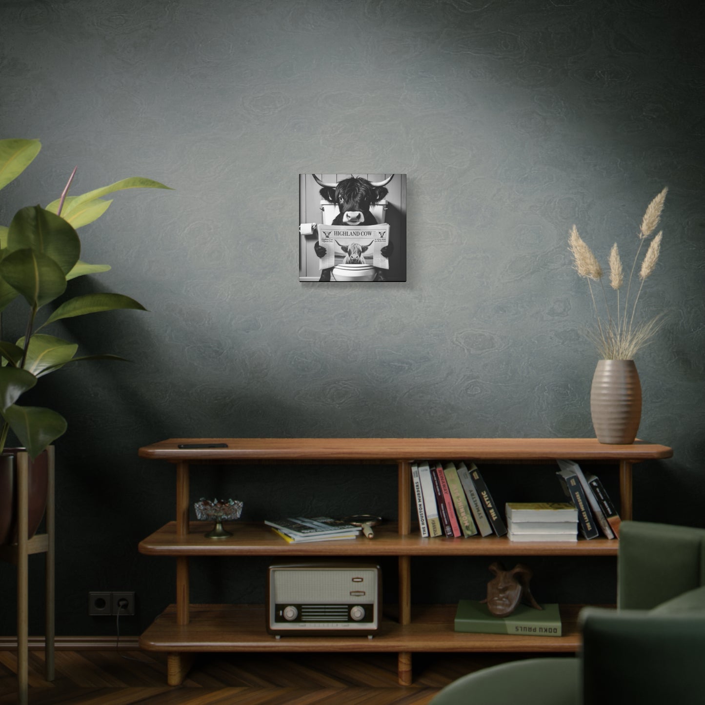Highland Cow Toilet Funny Art