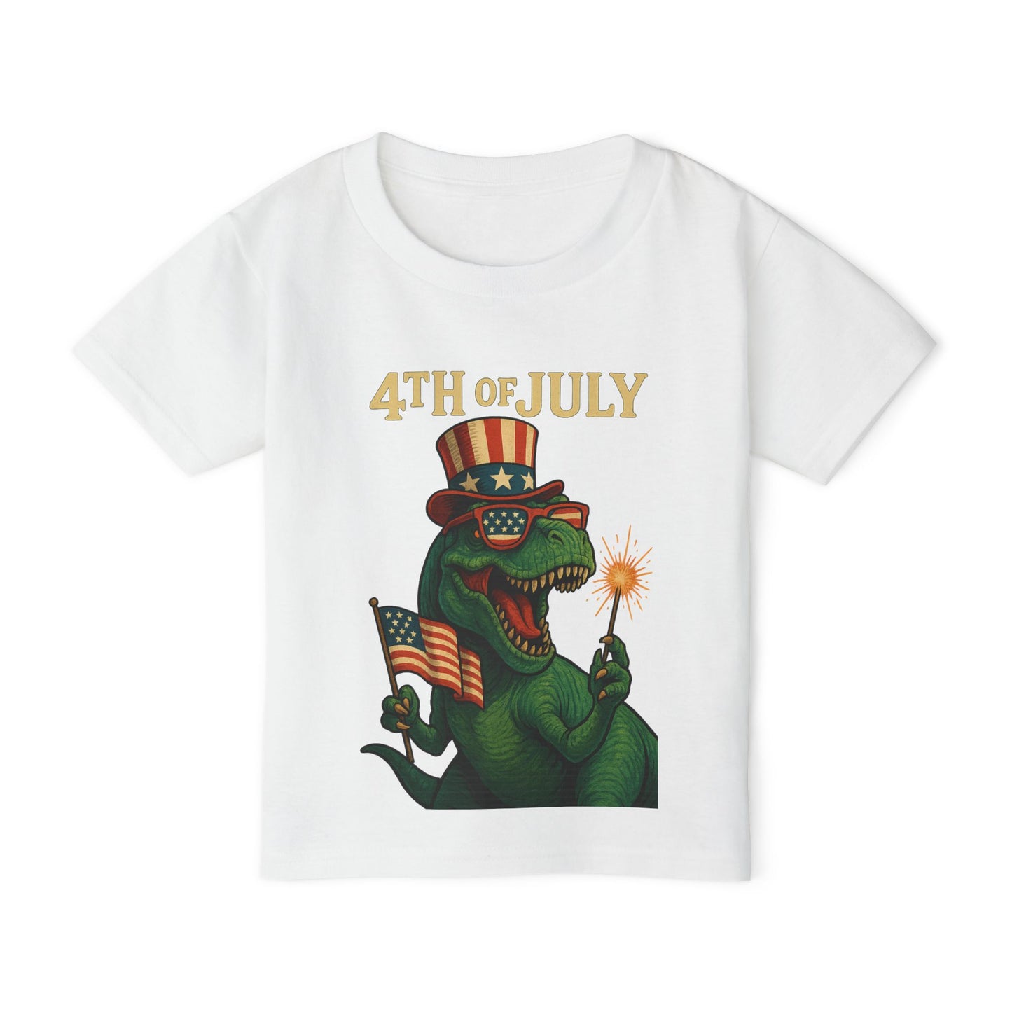 Dinosaur Boy's 4th of July Toddler T-Shirt, Kids Independence Day Tee, Patriotic Dino Shirt, Funny Toddler Clothing, Baby Boy Gift