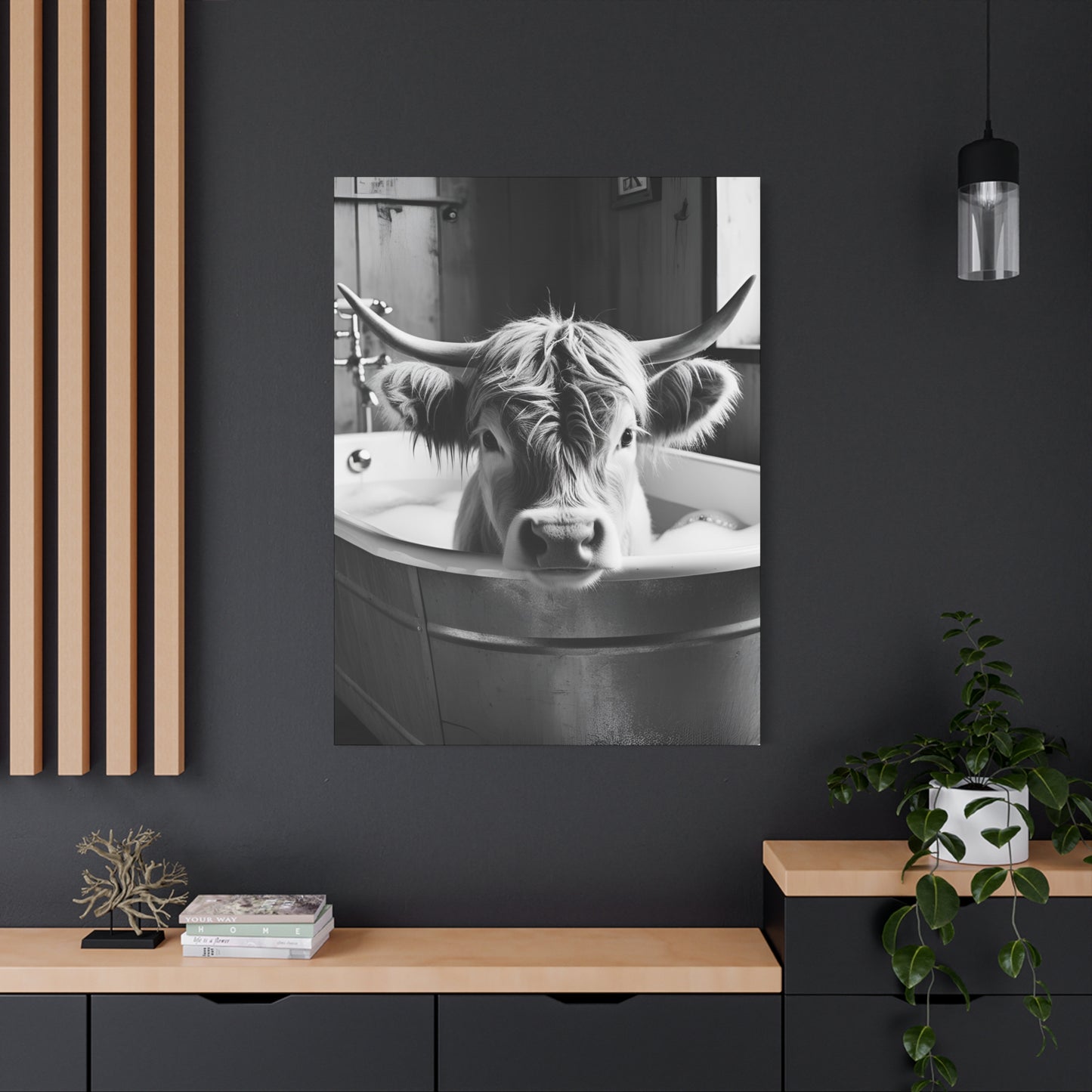 Highland Cow Bubbles Wall Art