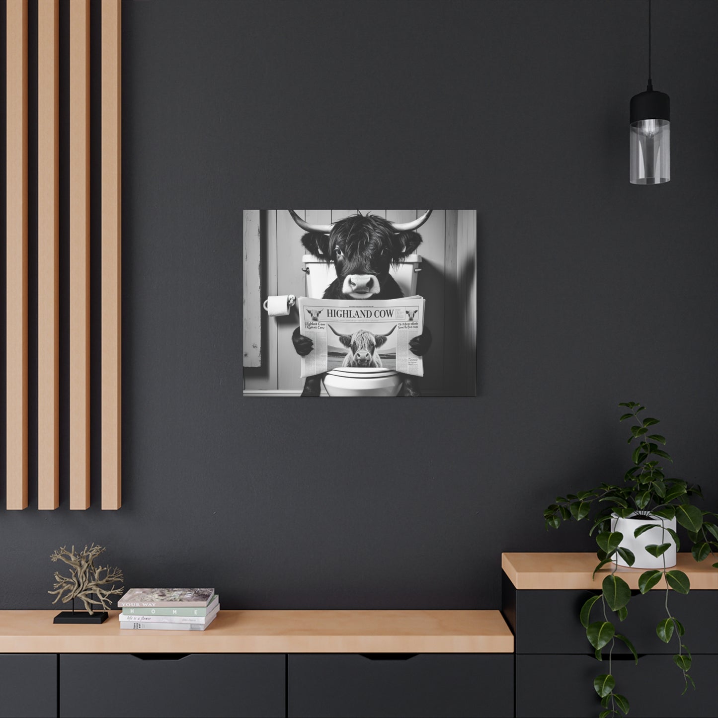 Highland Cow Toilet Funny Art