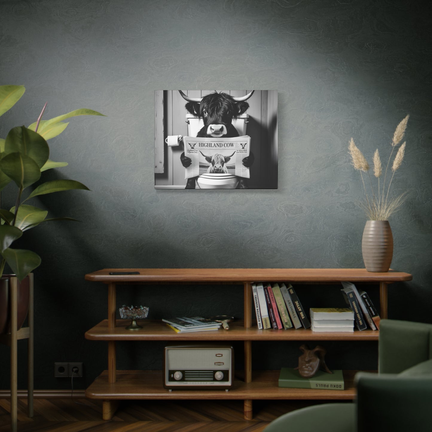Highland Cow Toilet Funny Art