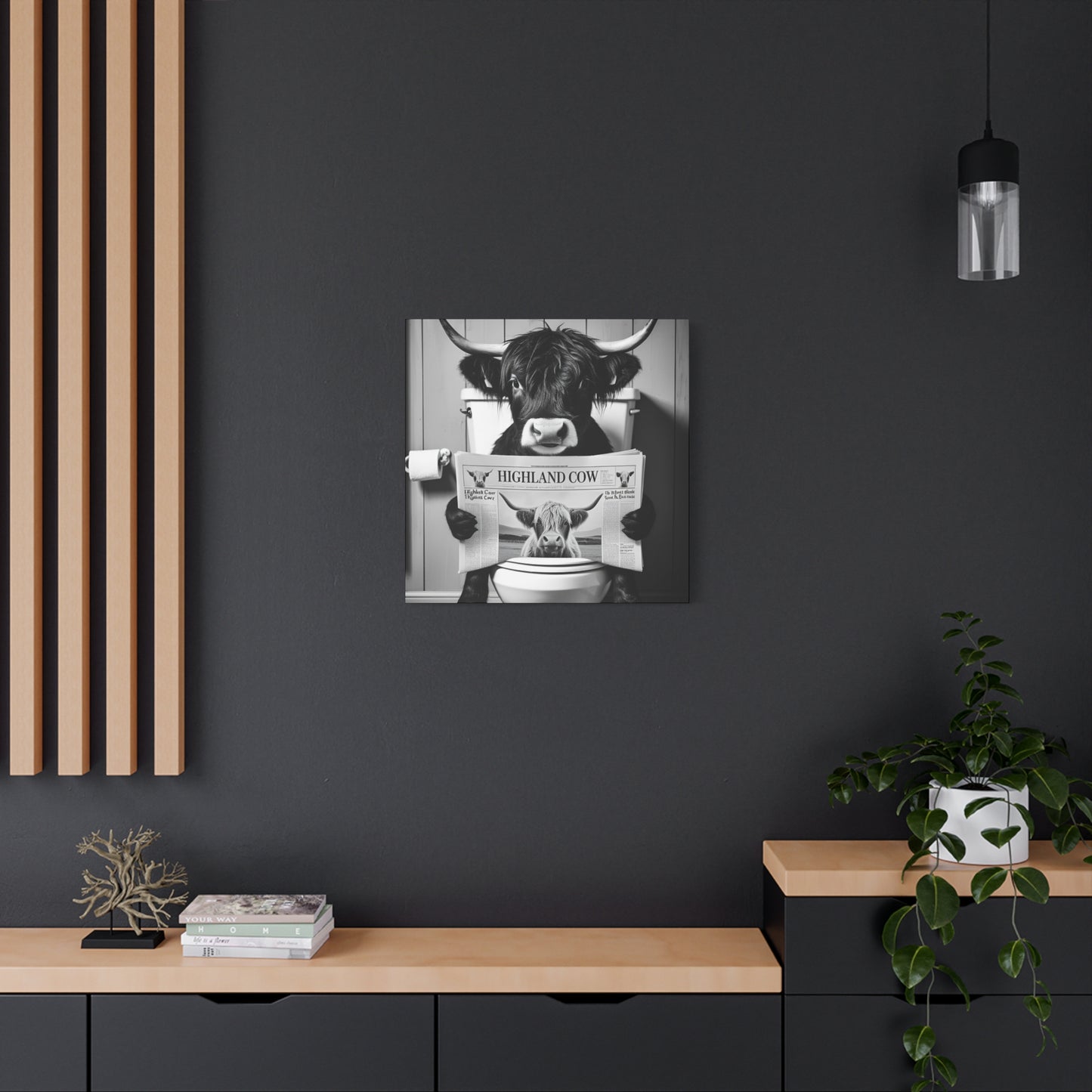 Highland Cow Toilet Funny Art