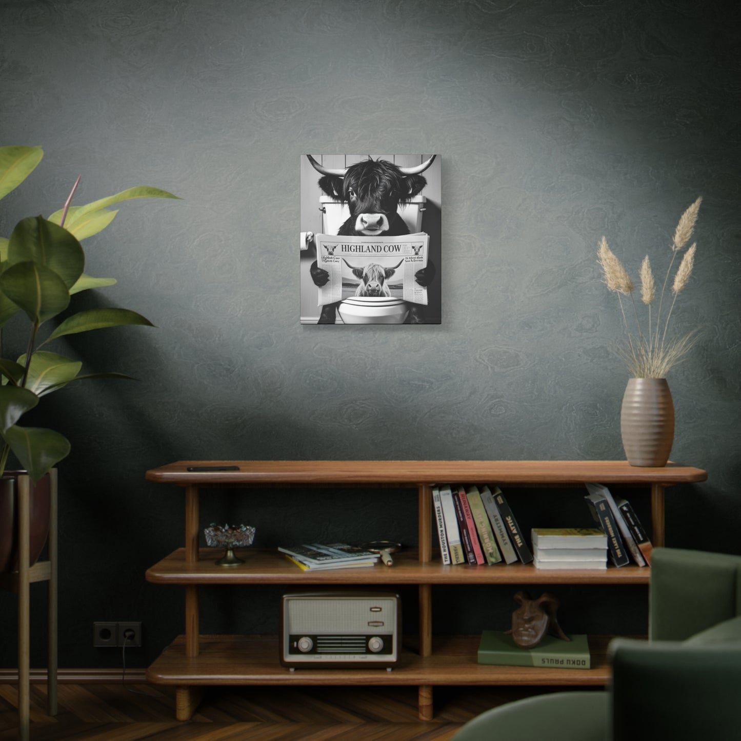 Highland Cow Toilet Funny Art