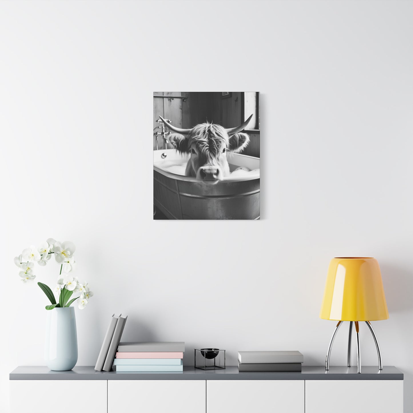 Highland Cow Bubbles Wall Art
