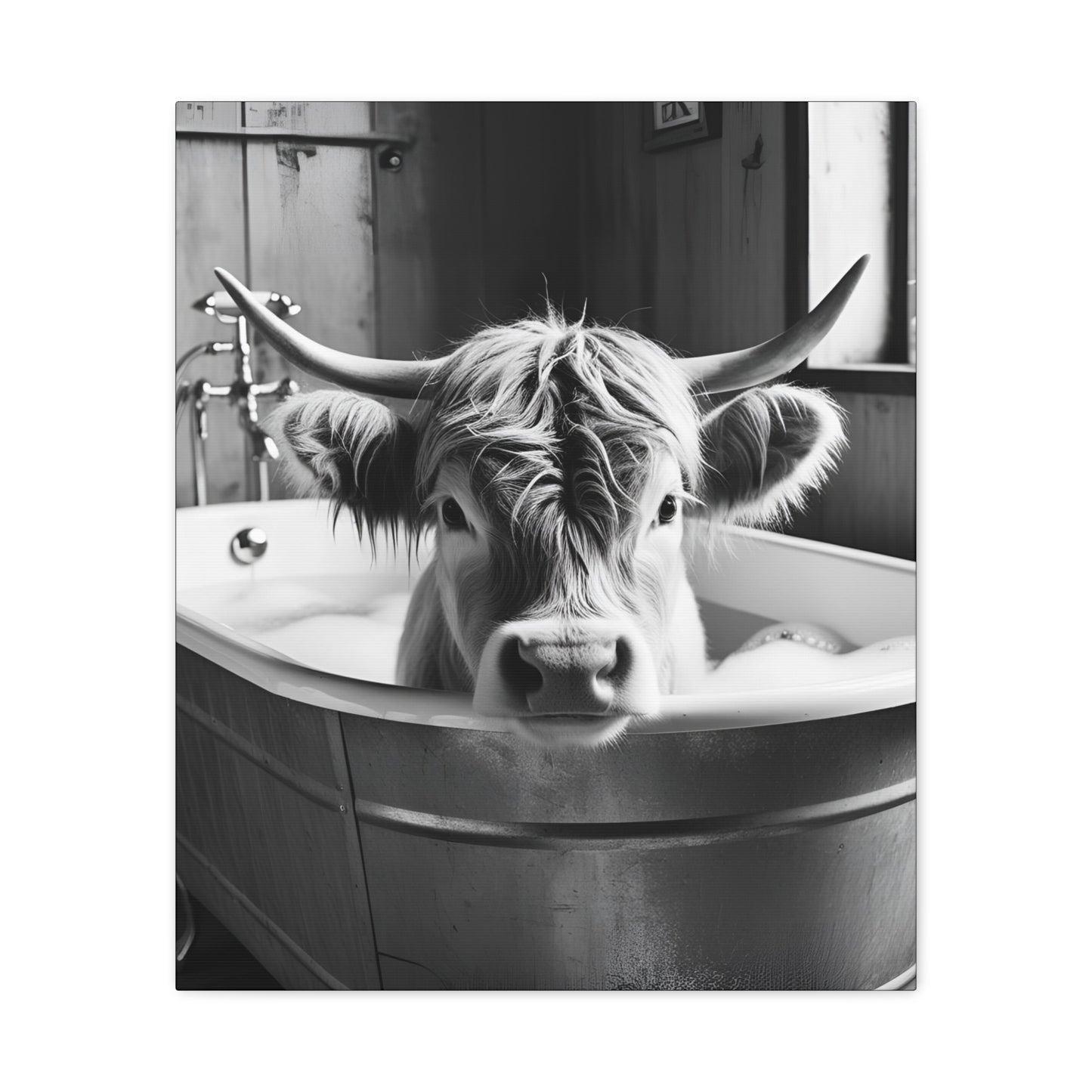 Highland Cow Bubbles Wall Art