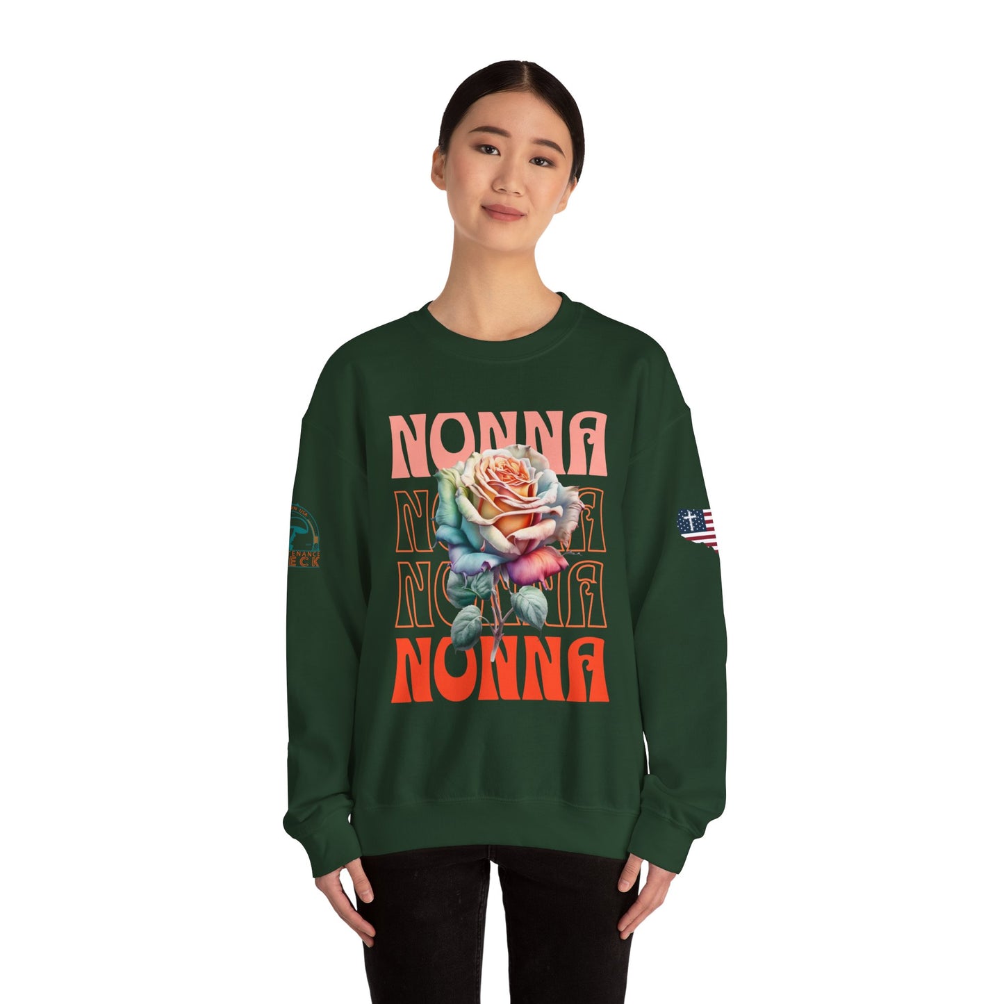 Nonna Rose Crewneck Sweatshirt — Floral Italian Grandma Gift