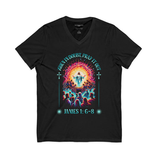 When In Doubt Pray It Out Shirt, Christian Faith T-Shirt, James 1:6-8 Bible Verse Tee, Jesus Shirt, Prayer Shirt, Christian Inspirational Clothing
