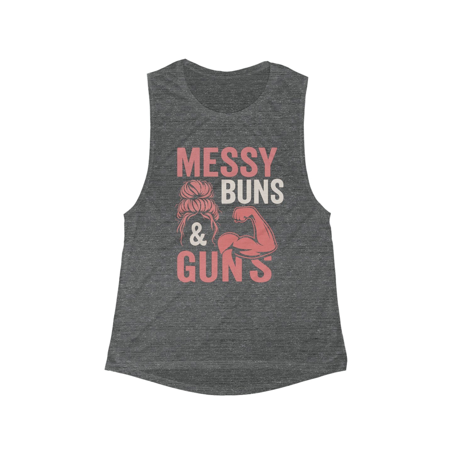 Messy Buns & Guns Women's Flowy Muscle Tank