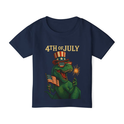 Dinosaur Boy's 4th of July Toddler T-Shirt, Kids Independence Day Tee, Patriotic Dino Shirt, Funny Toddler Clothing, Baby Boy Gift