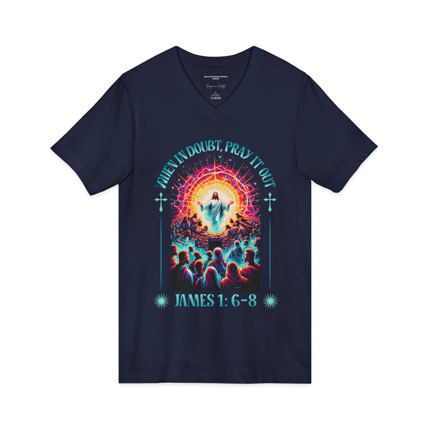 When In Doubt Pray It Out Shirt, Christian Faith T-Shirt, James 1:6-8 Bible Verse Tee, Jesus Shirt, Prayer Shirt, Christian Inspirational Clothing