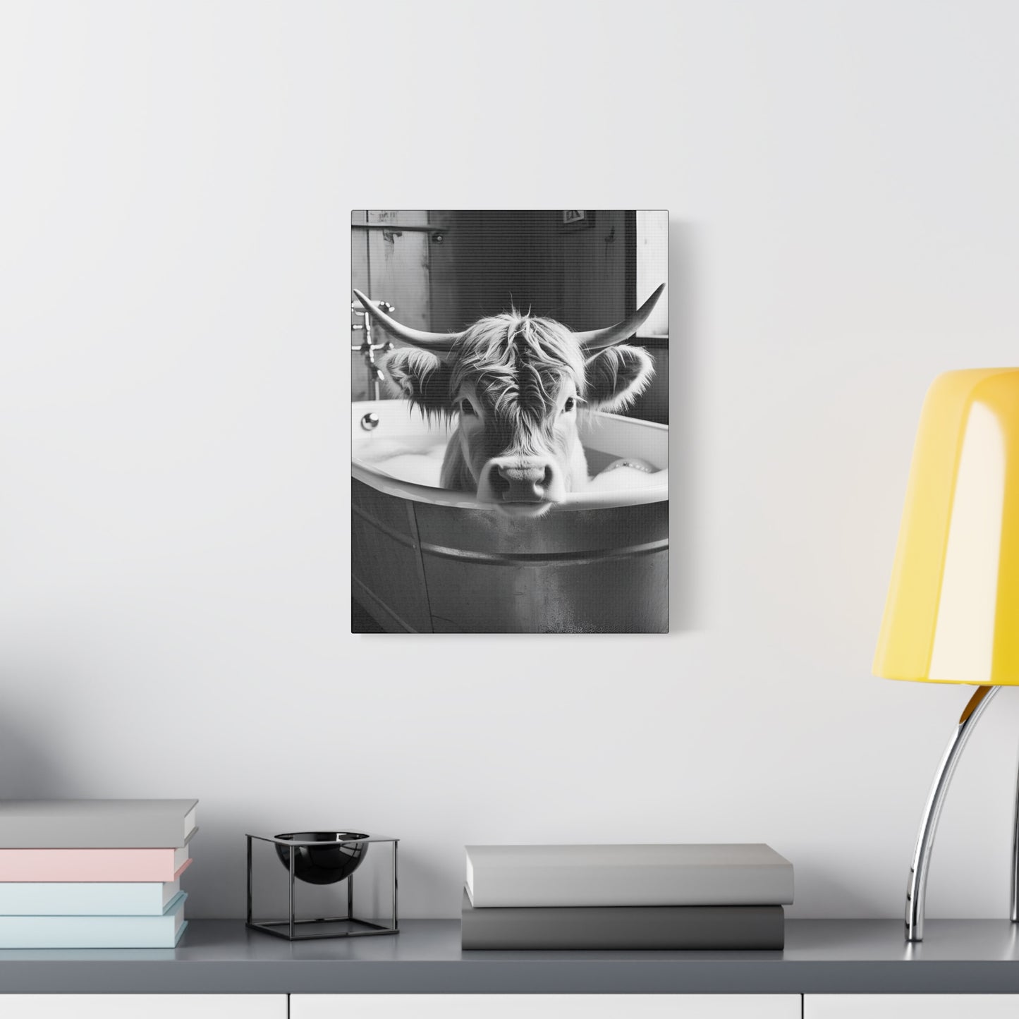 Highland Cow Bubbles Wall Art