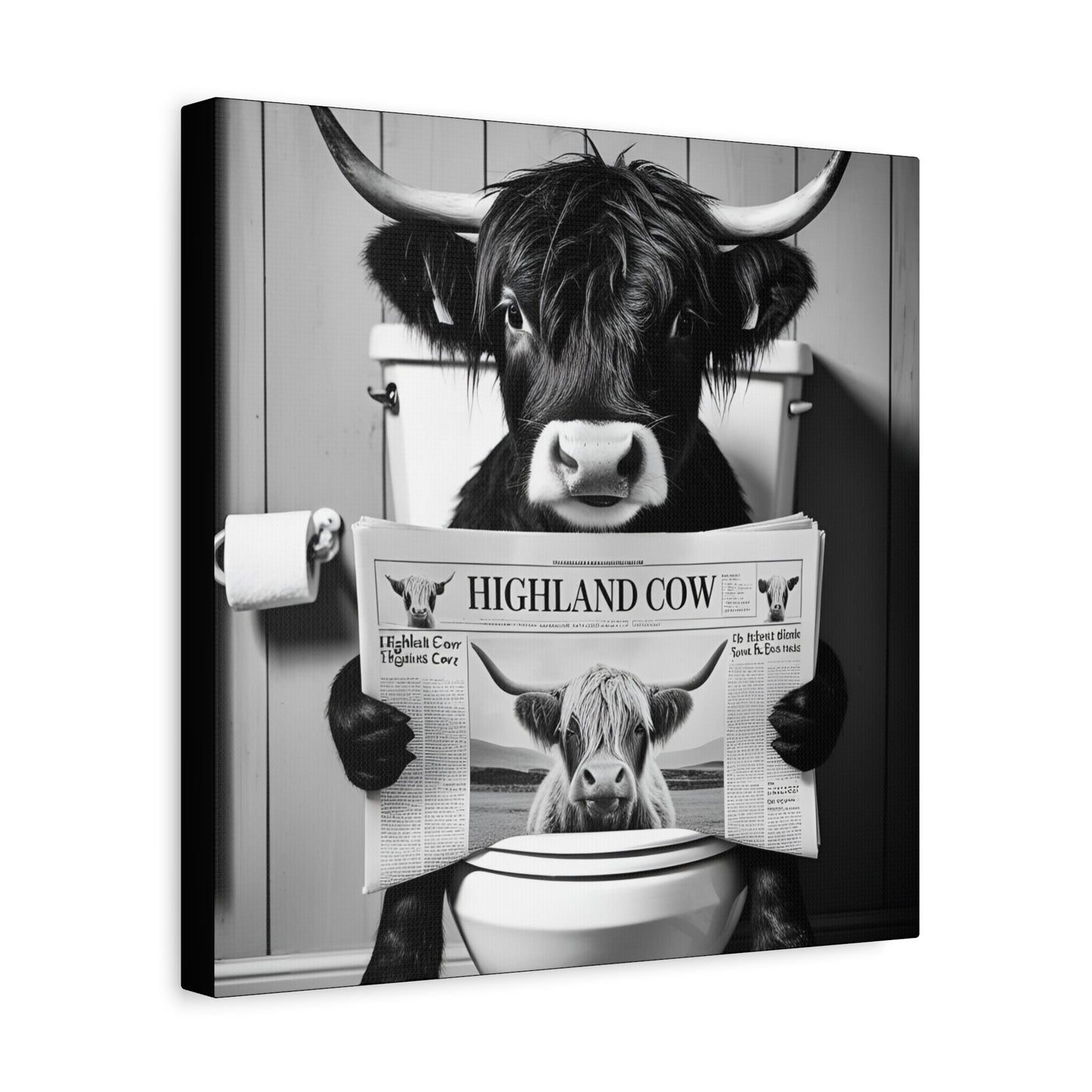 Highland Cow Toilet Funny Art