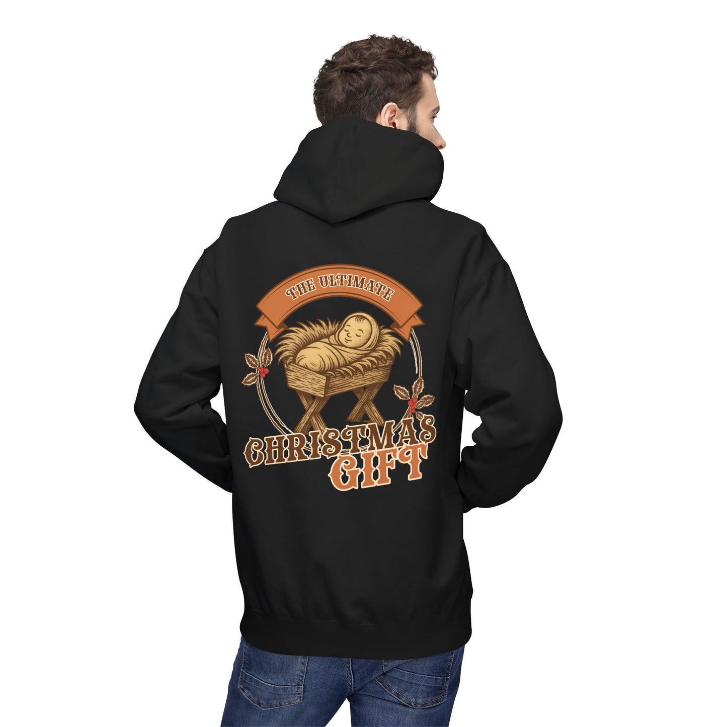 The Ultimate Christmas Gift Unisex Fleece Hoodie with Nativity Design