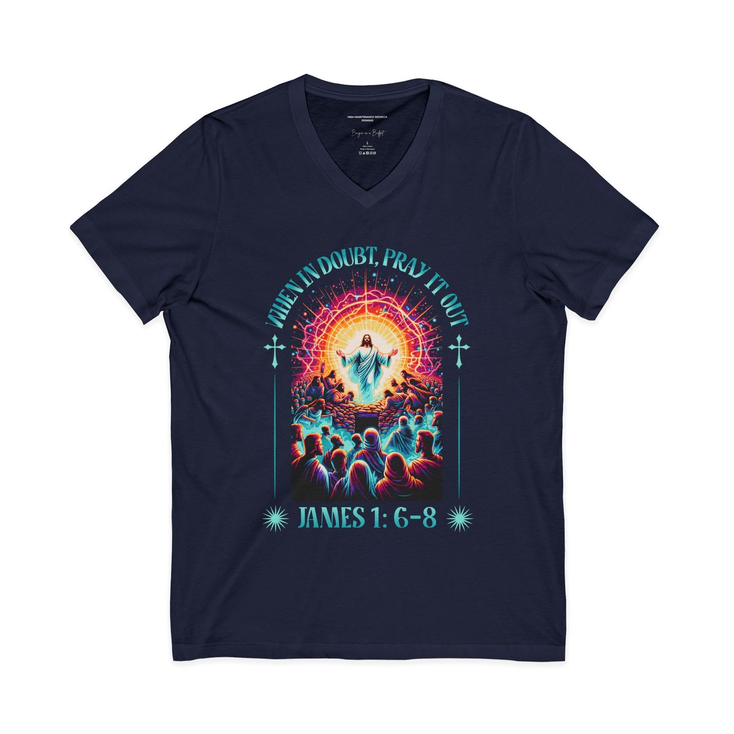 When In Doubt Pray It Out Shirt, Christian Faith T-Shirt, James 1:6-8 Bible Verse Tee, Jesus Shirt, Prayer Shirt, Christian Inspirational Clothing
