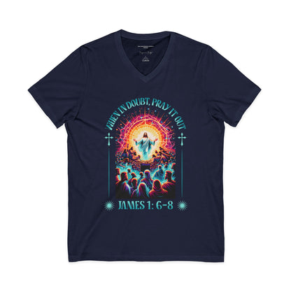 When In Doubt Pray It Out Shirt, Christian Faith T-Shirt, James 1:6-8 Bible Verse Tee, Jesus Shirt, Prayer Shirt, Christian Inspirational Clothing