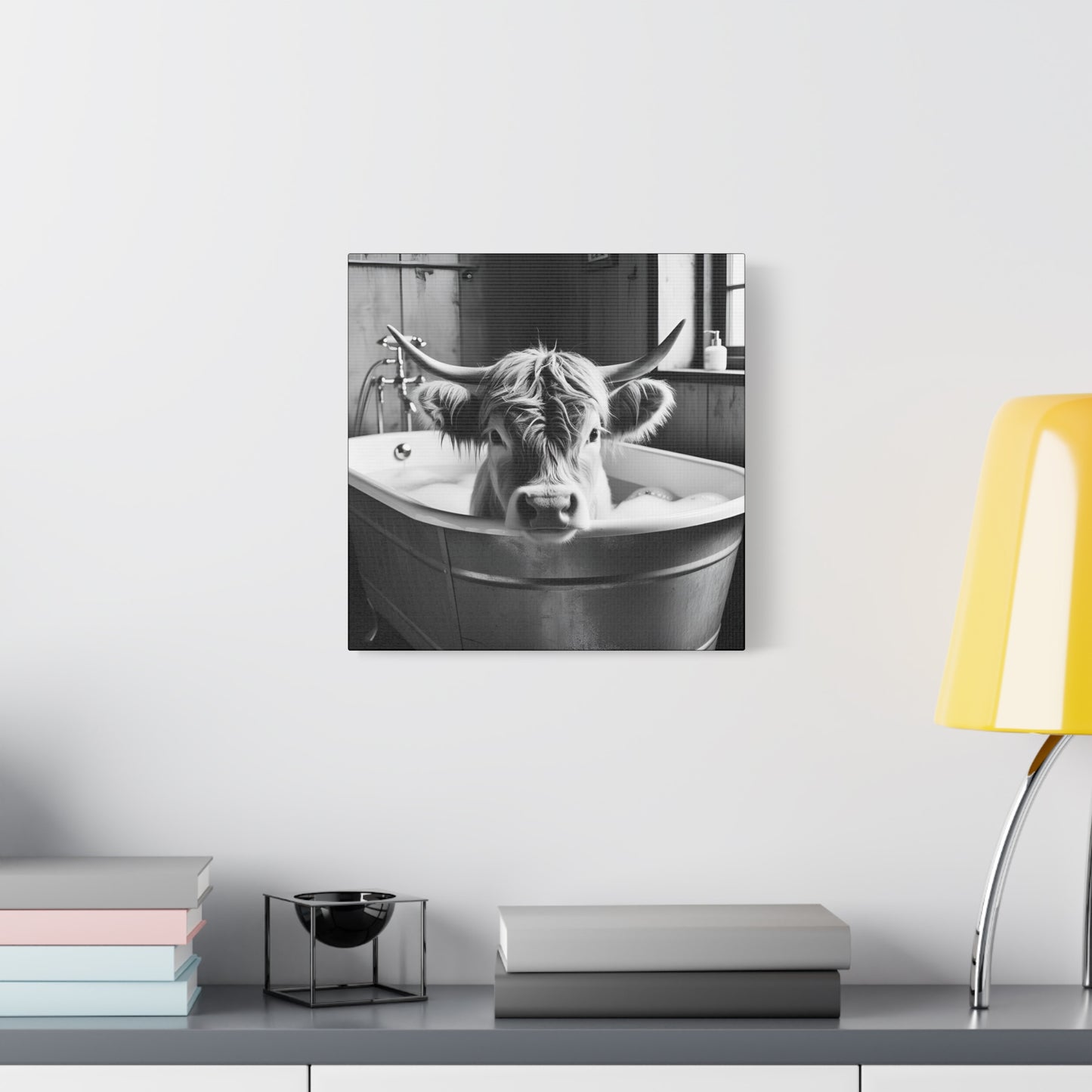 Highland Cow Bubbles Wall Art