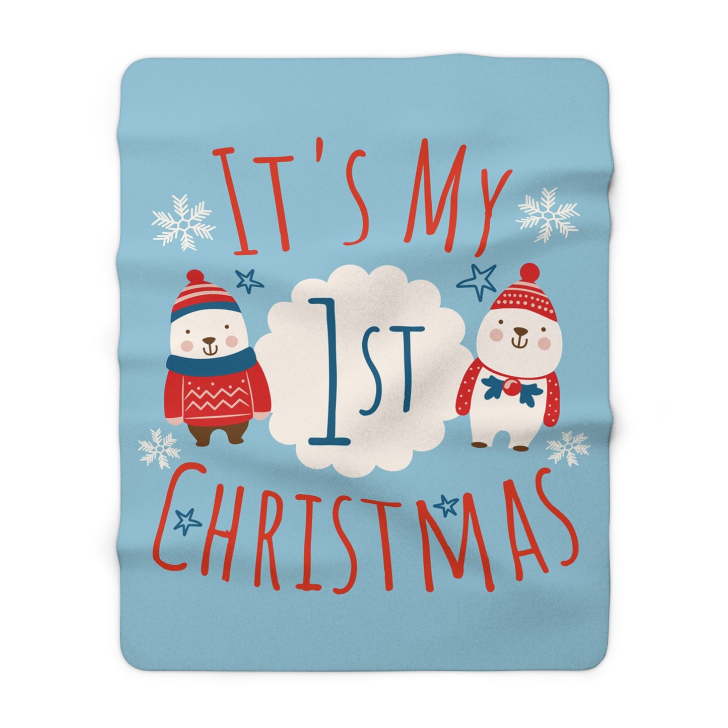 1st Christmas Sherpa Blanket