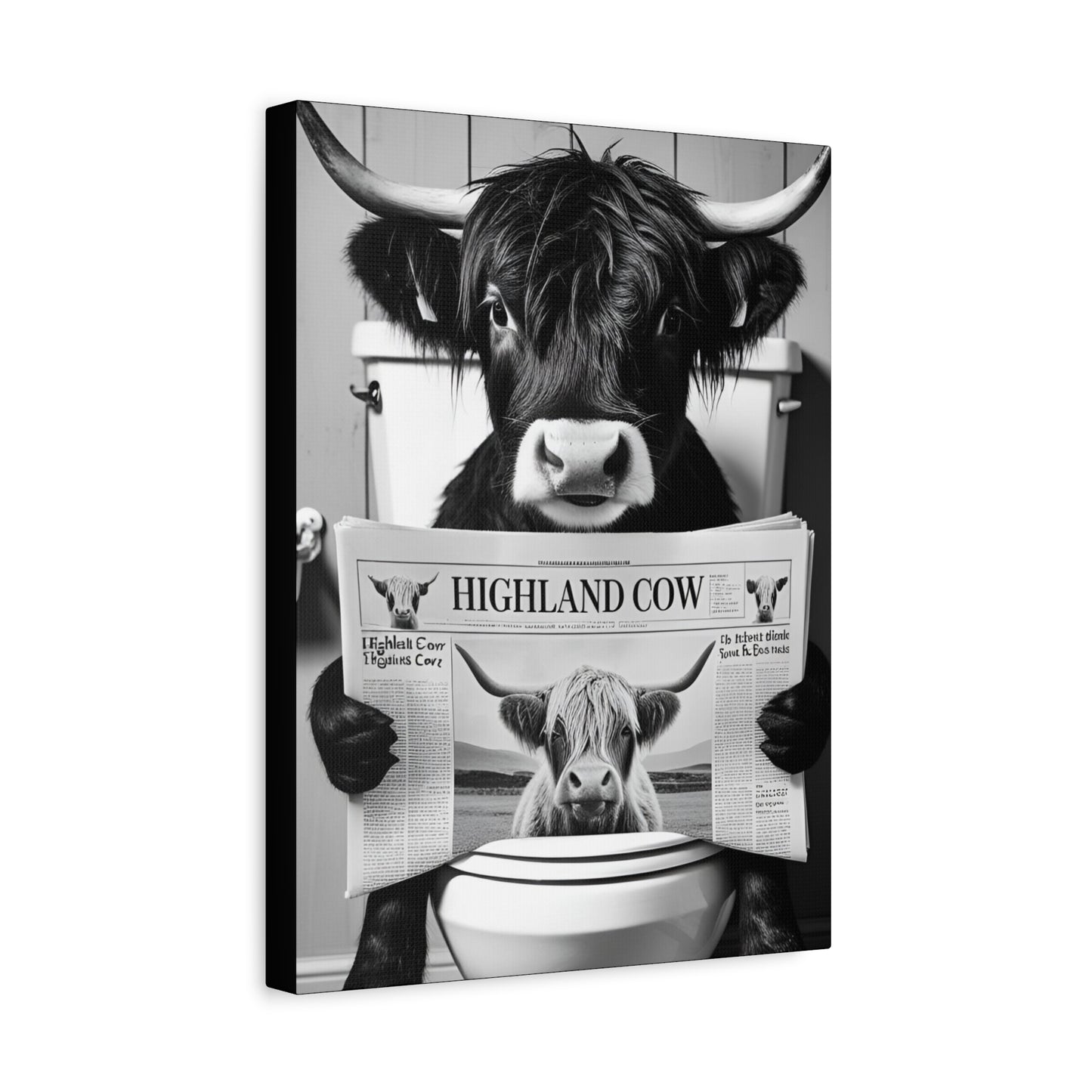 Highland Cow Toilet Funny Art
