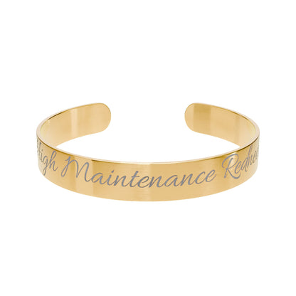 High Maintenance Redneck Engraved Cuff Bracelet