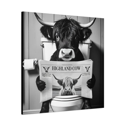 Highland Cow Toilet Funny Art