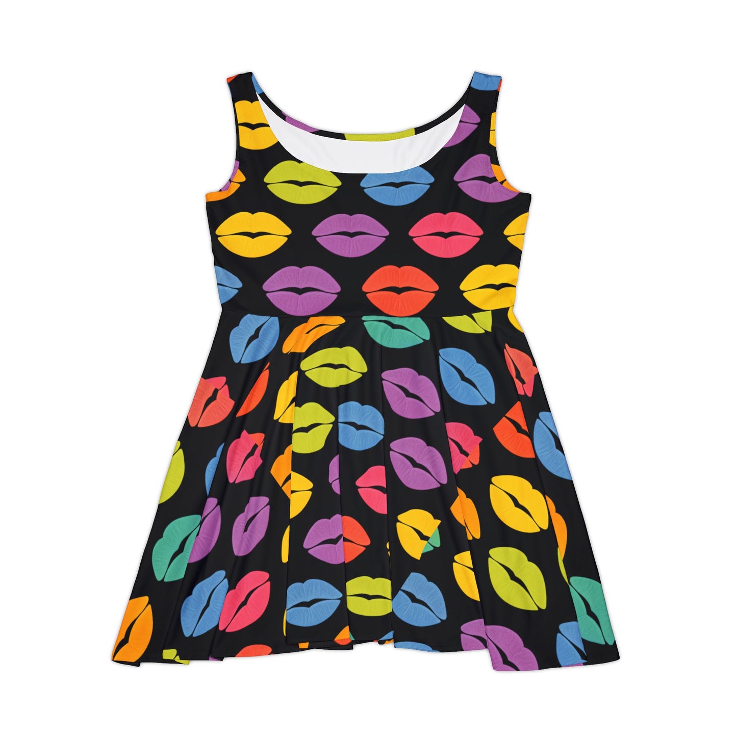 Colorful Kiss Print Women's Skater Dress, Fun Summer Party Dress, Trendy Fashion for Girls, Perfect for Festivals, Date Night Out, [...]