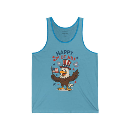 4th of July Men's Jersey Tank Top | Patriotic Sleeveless Shirt for Independence Day Celebrations, Summer BBQs, Gifts