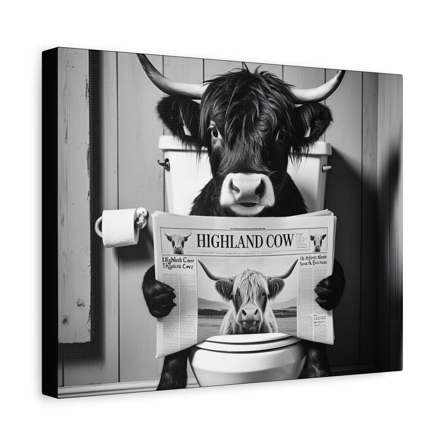 Highland Cow Toilet Funny Art