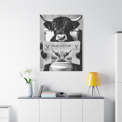 Highland Cow Toilet Funny Art