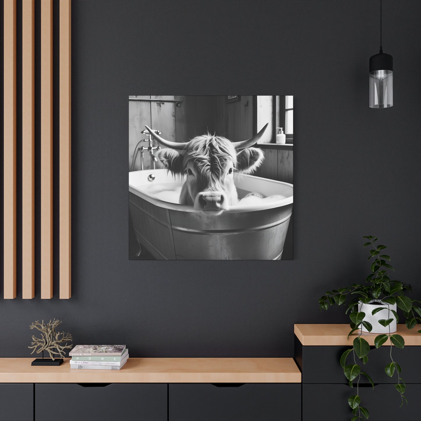 Highland Cow Bubbles Wall Art