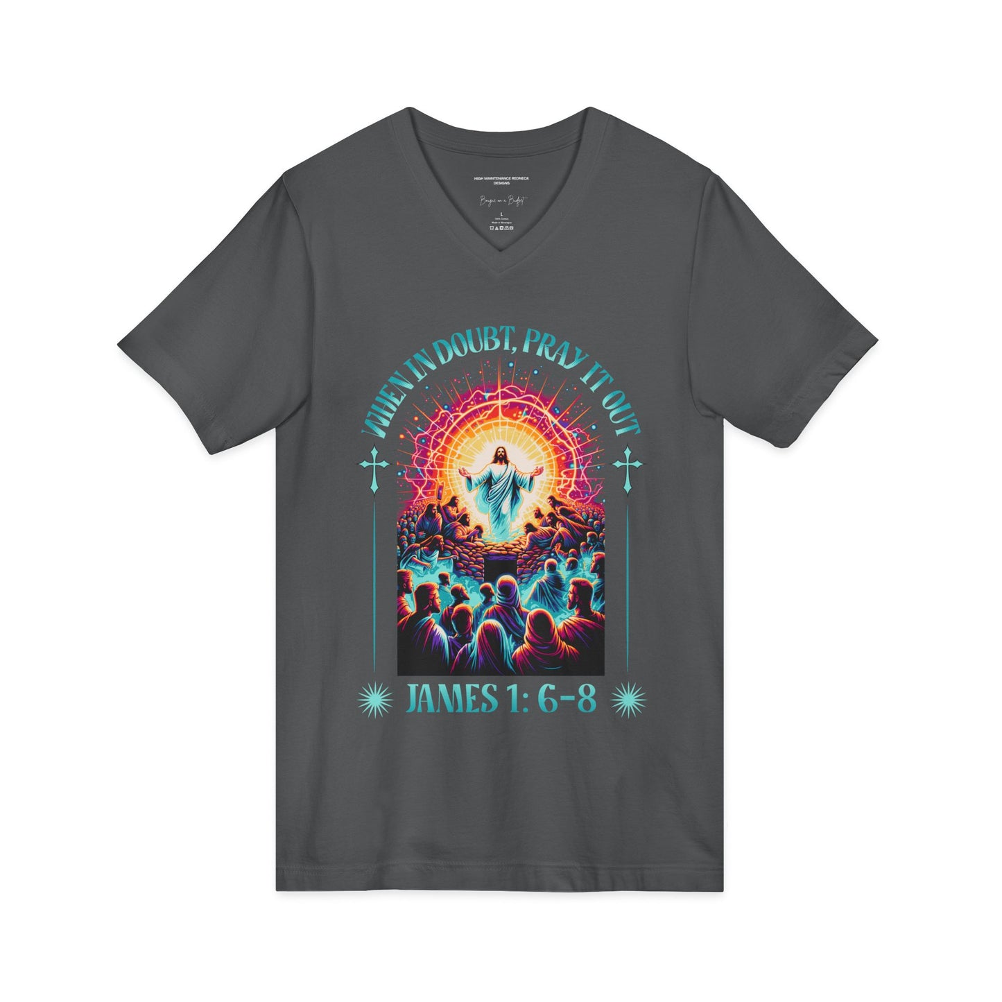When In Doubt Pray It Out Shirt, Christian Faith T-Shirt, James 1:6-8 Bible Verse Tee, Jesus Shirt, Prayer Shirt, Christian Inspirational Clothing