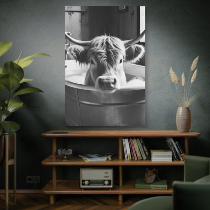 Highland Cow Bubbles Wall Art