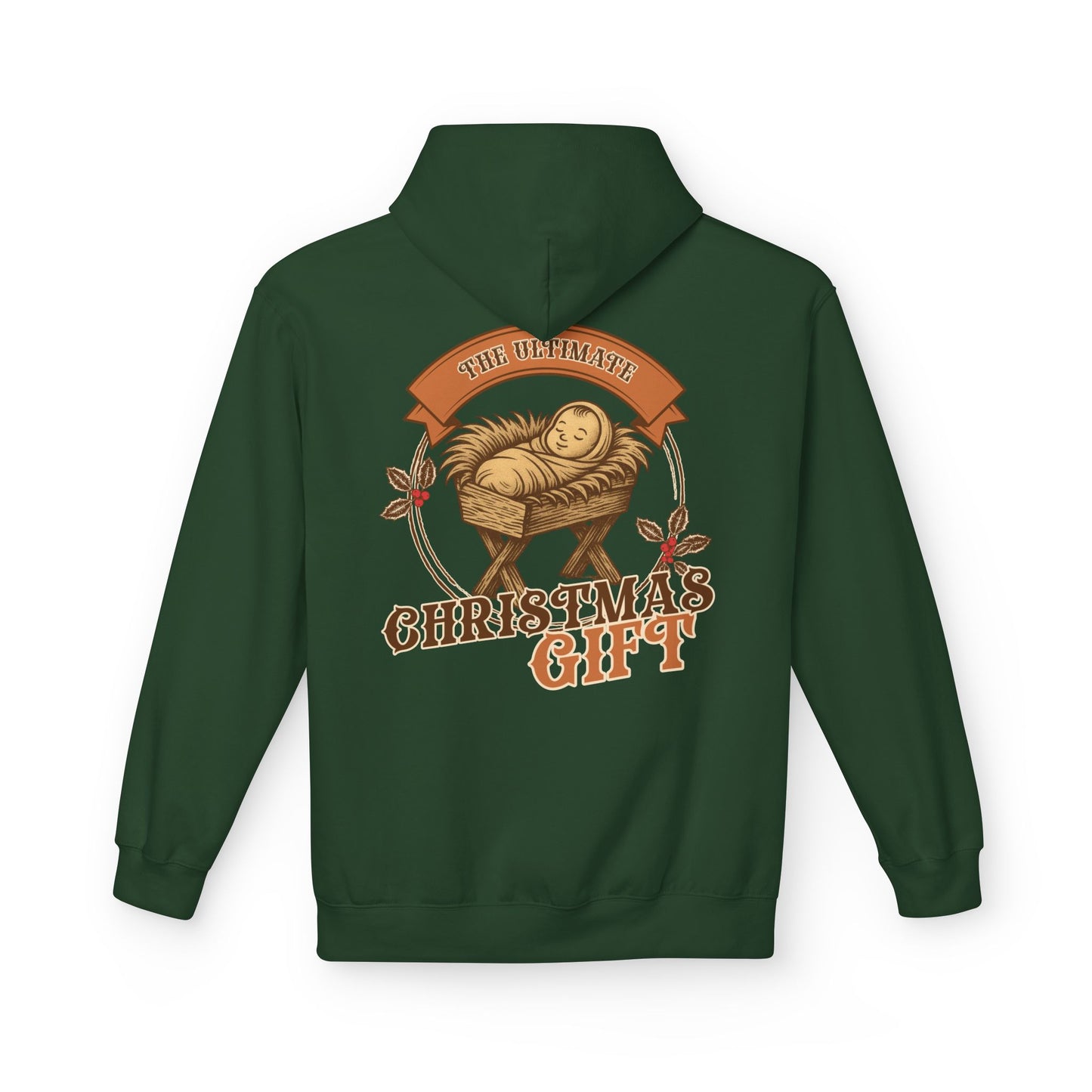 The Ultimate Christmas Gift Unisex Fleece Hoodie with Nativity Design