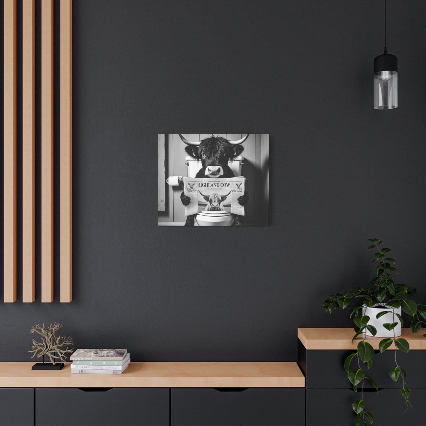 Highland Cow Toilet Funny Art