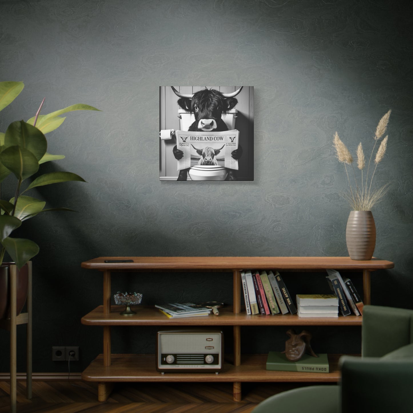 Highland Cow Toilet Funny Art