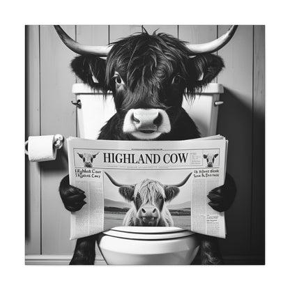 Highland Cow Toilet Funny Art