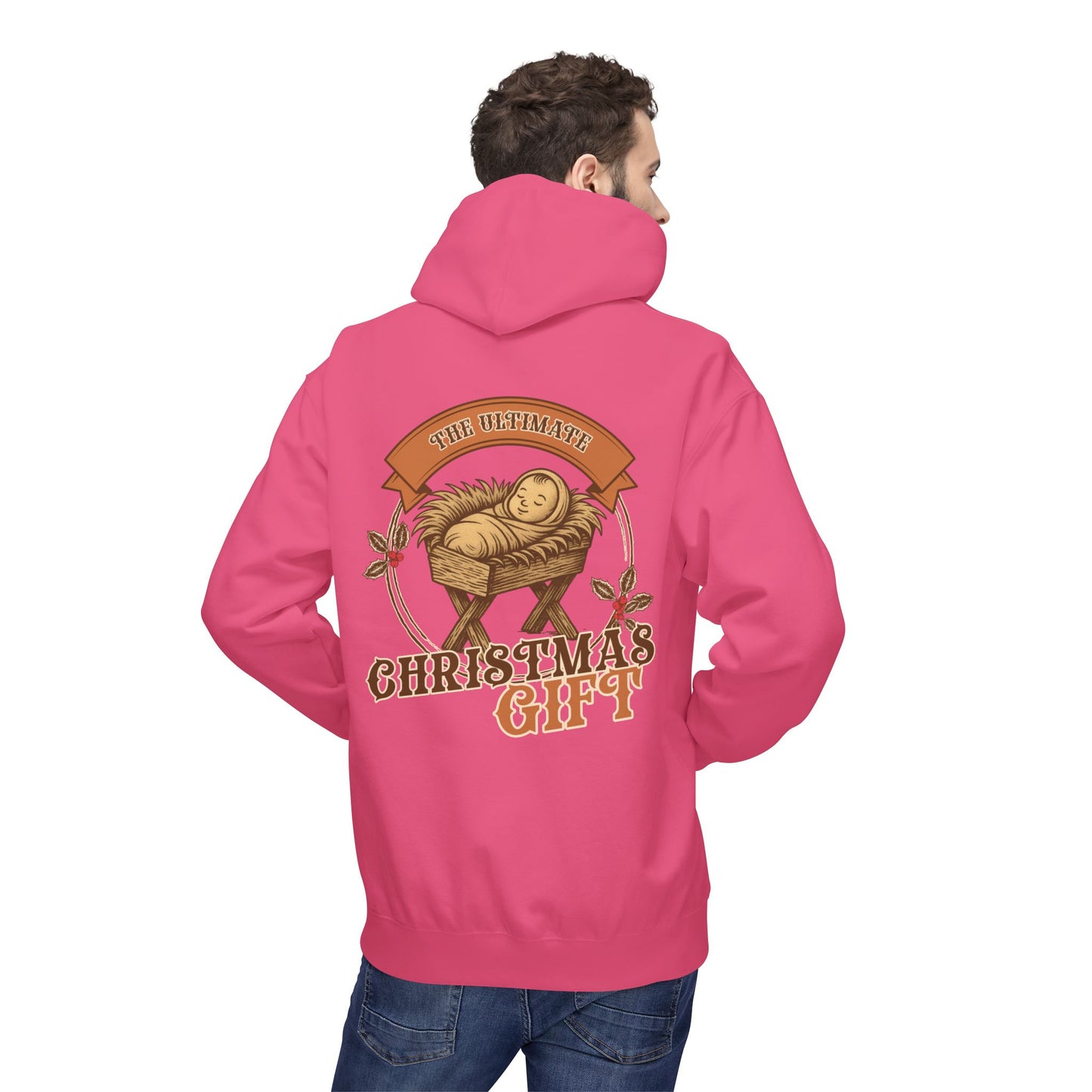 The Ultimate Christmas Gift Unisex Fleece Hoodie with Nativity Design