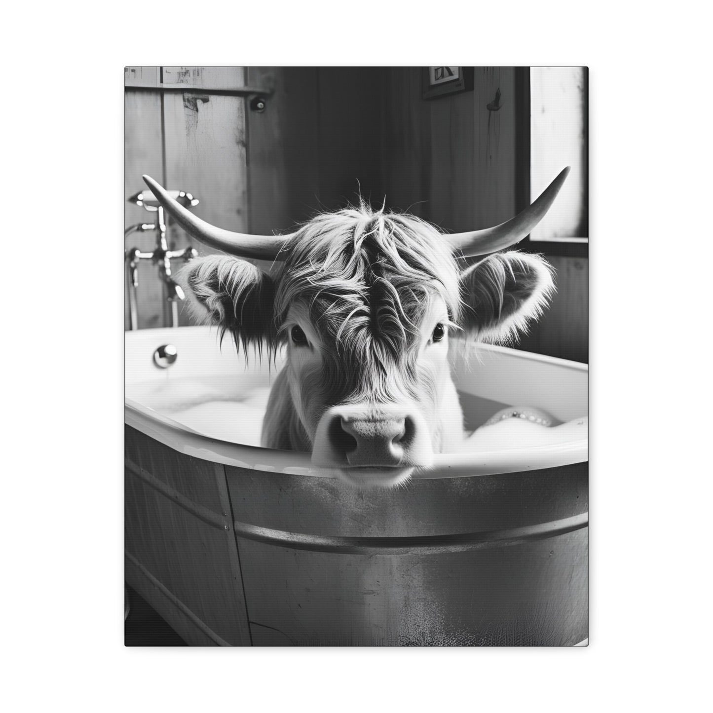 Highland Cow Bubbles Wall Art