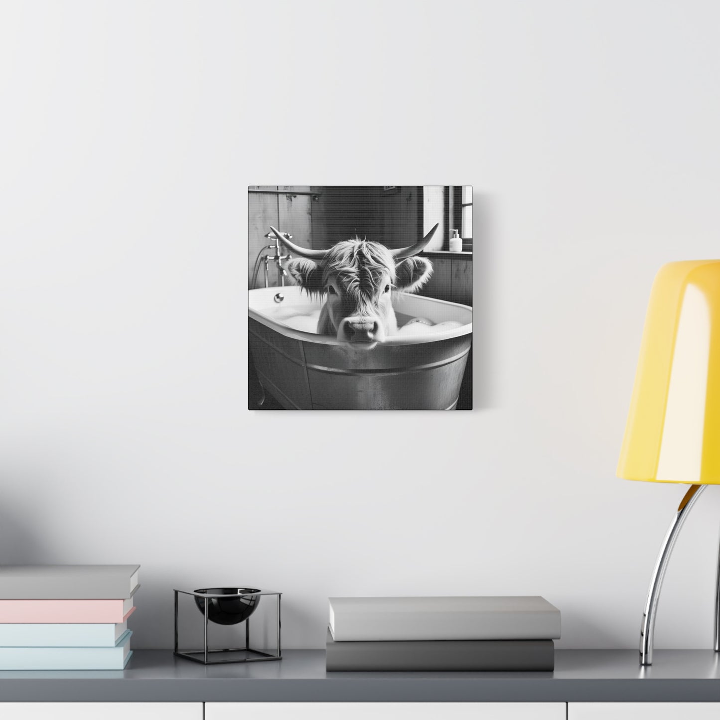 Highland Cow Bubbles Wall Art