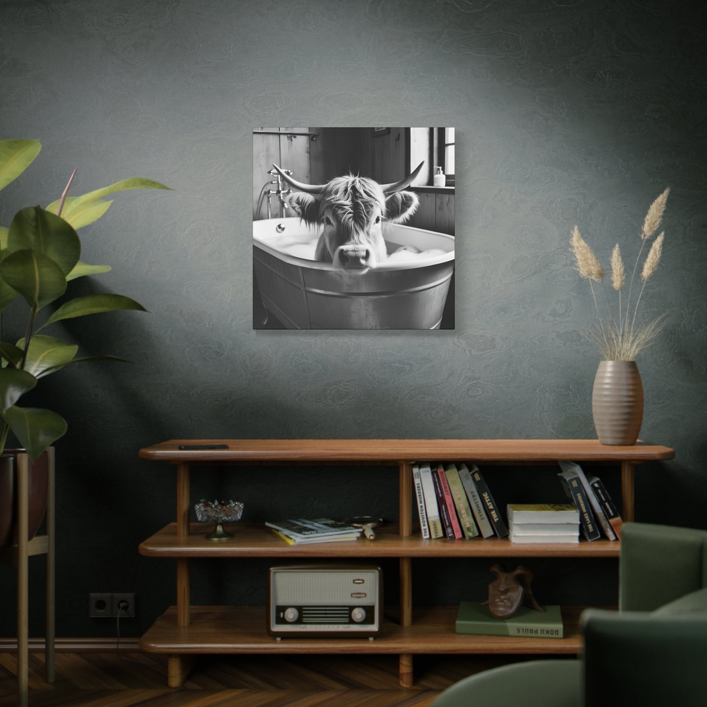 Highland Cow Bubbles Wall Art