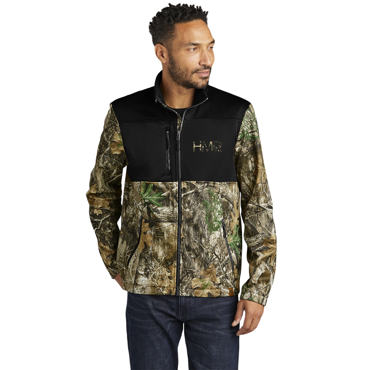 Men's Camo Soft Shell Zip Up Jacket