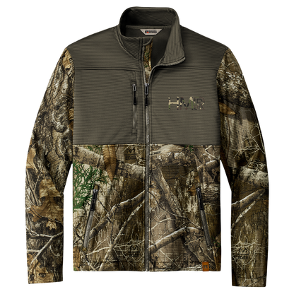 Men's Camo Soft Shell Zip Up Jacket