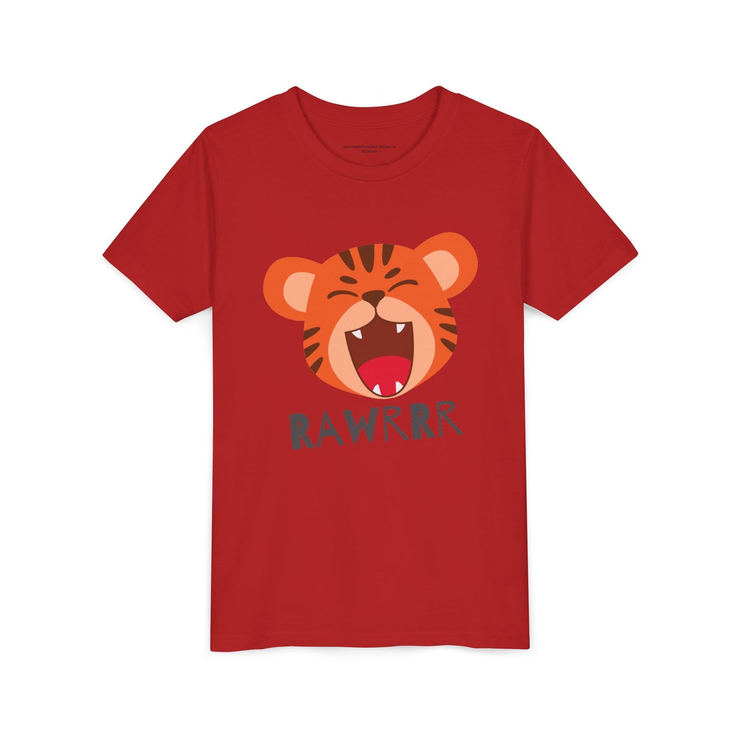 Cute Tiger RAWR Short Sleeve Tee for Kids, Fun Summer Shirt, Animal T-Shirt, Birthday Gift, Playdate Clothing