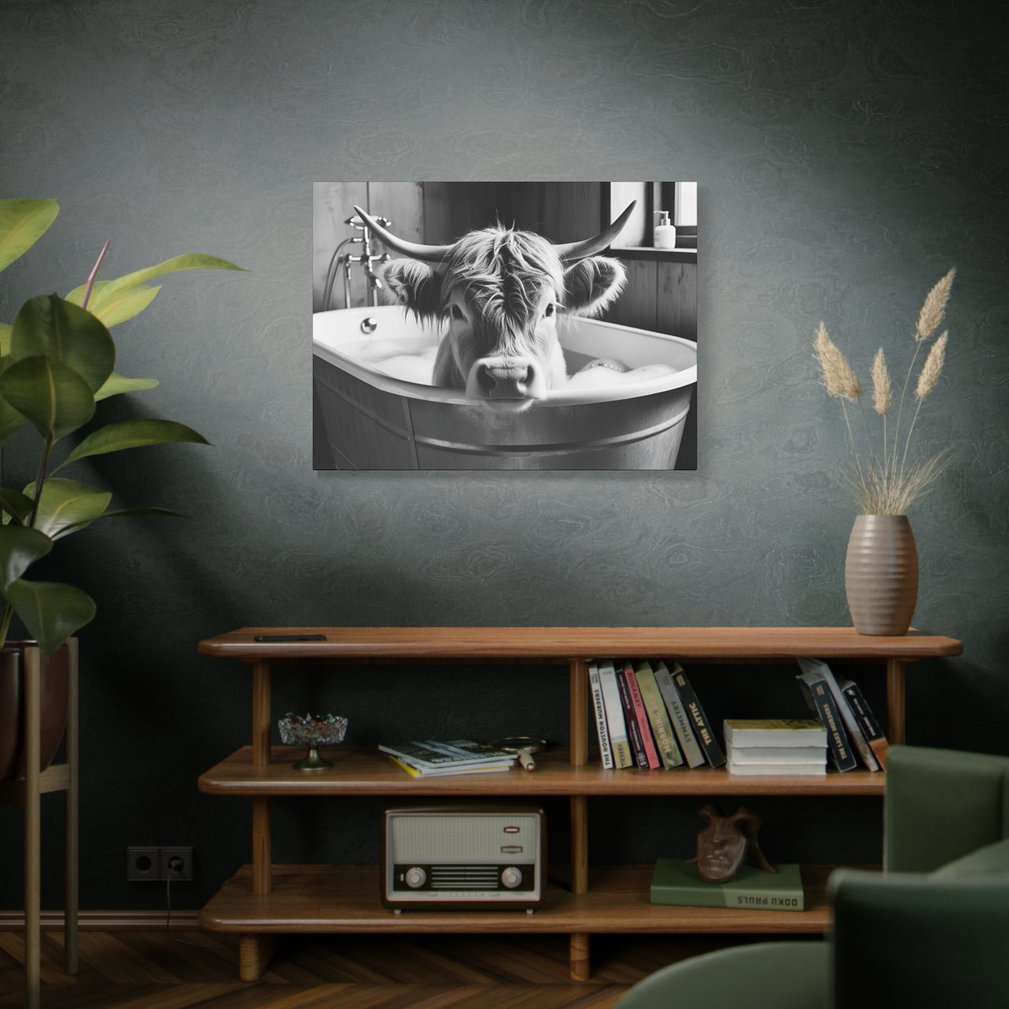 Highland Cow Bubbles Wall Art