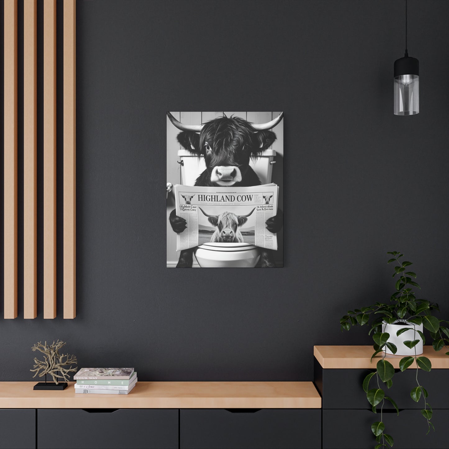 Highland Cow Toilet Funny Art